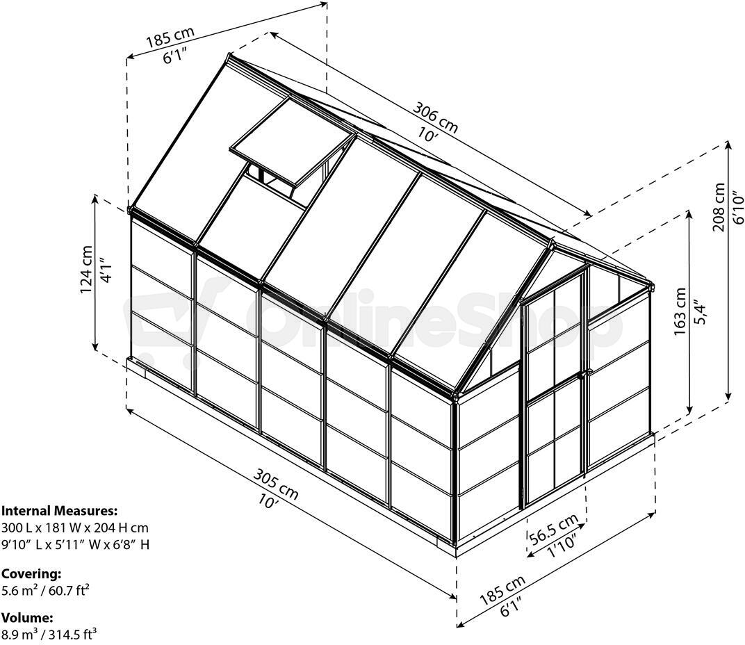 Polykarbonátový skleník Palram hybrid 6x10