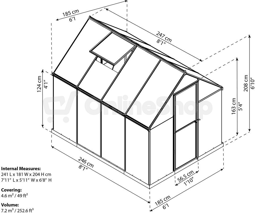 Polykarbonátový skleník Palram multiline 6x8