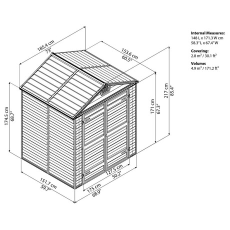 Palram Skylight 6x5 hnědý (foto 9)
