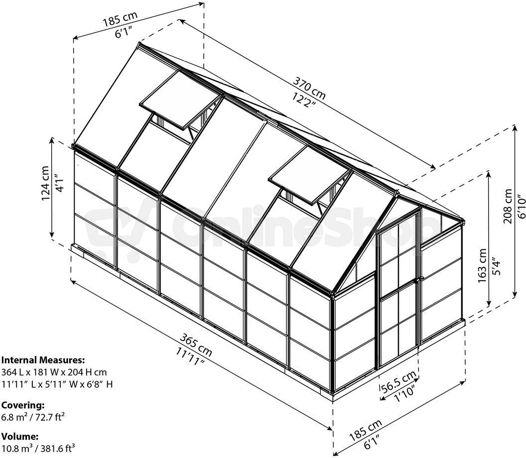 Polykarbonátový skleník Palram hybrid 6x12