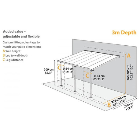 Pergola Palram Sierra 4200 antracit 3 x 4,25