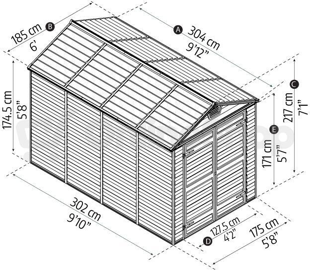 Zahradní domek Palram Skylight 6x10 hnědý
