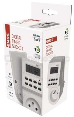 Emos časovač – digitální spínací zásuvka TS-EF1 (P5501)
