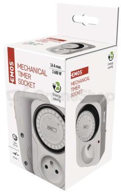 Emos časovač – mechanická spínací zásuvka TS-MD3 (P5502)