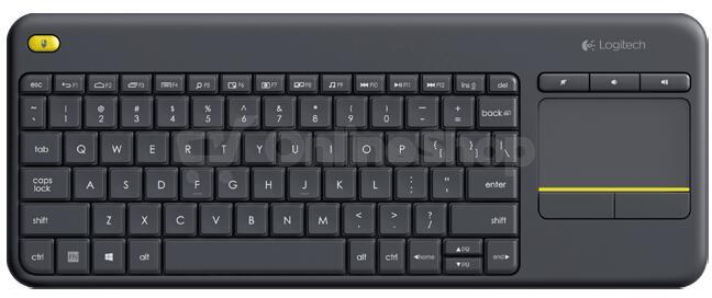 Bezdrátová klávesnice Logitech Wireless Touch Keyboard K400 Plus CZ 920-007151, černá
