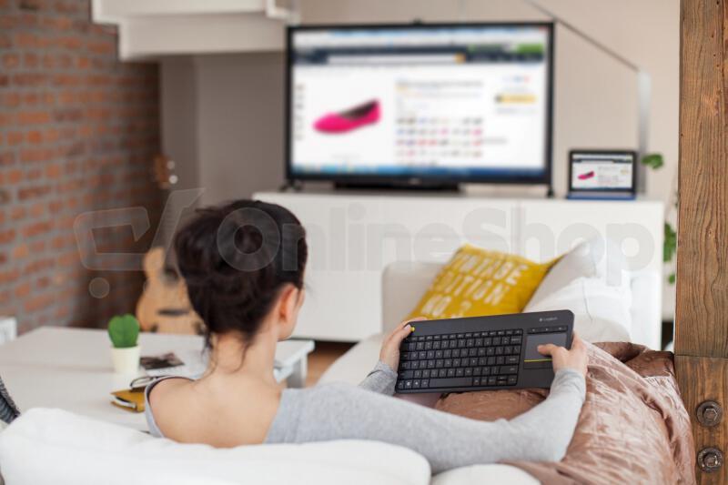Bezdrátová klávesnice Logitech Wireless Touch Keyboard K400 Plus CZ 920-007151, černá