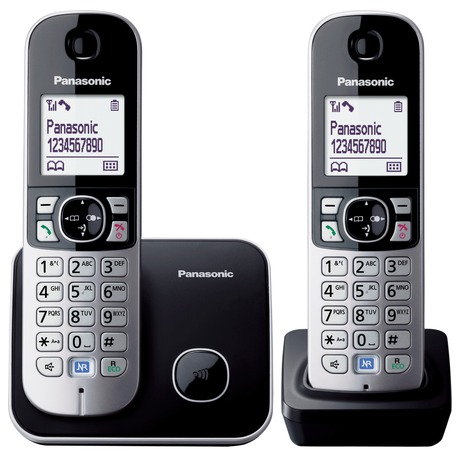 Bezdrtov stoln telefon Panasonic KX TG6812FXB DUO DECT