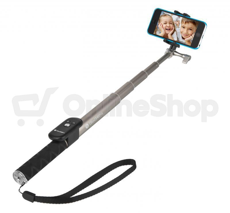 Selfie tyč GoGEN 4 teleskopická, bluetooth titanium (GOGBTSELFIE4T)