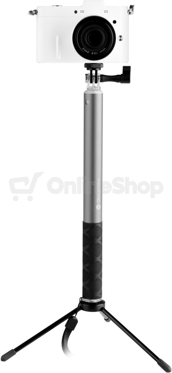 Selfie tyč GoGEN 4 teleskopická, bluetooth titanium (GOGBTSELFIE4T)