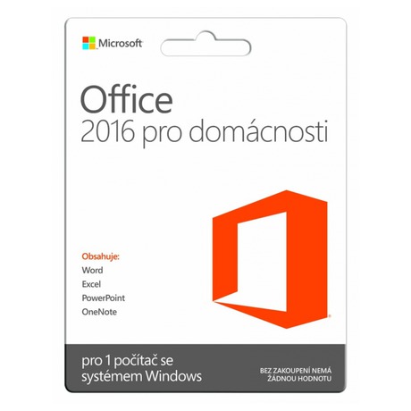 Software Microsoft Office 2016 CZ pro domácnosti