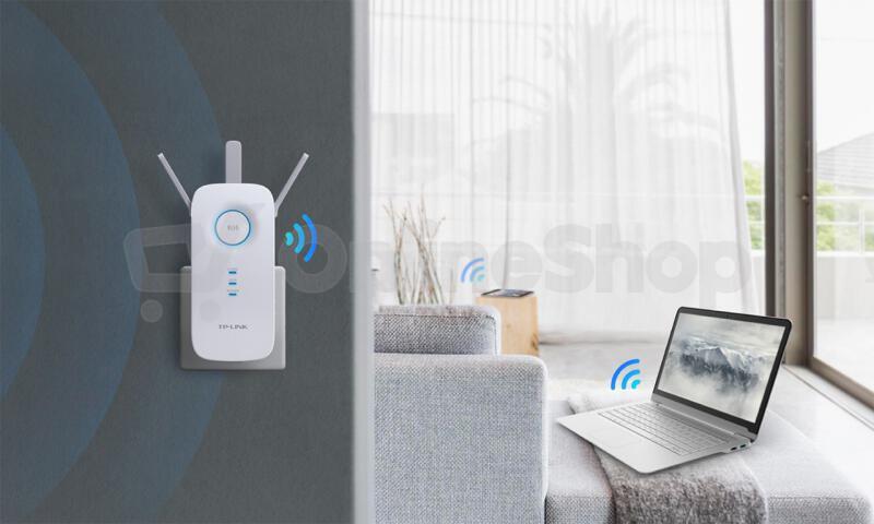 WiFi extender TP-Link RE450 AP/Extender/Repeater - AC1750 450/1300Mbps,1x LAN, EasyMesh