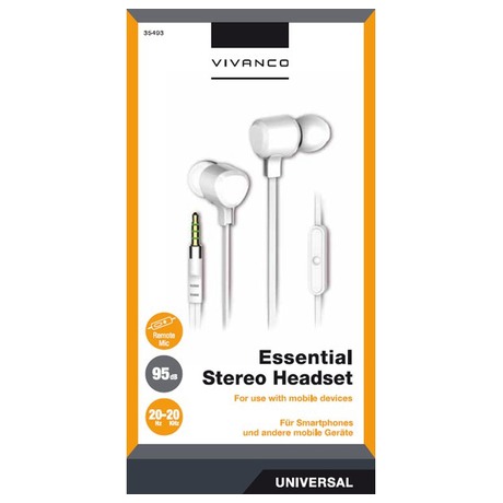 Vivanco ESSENTIAL s&nbsp;mikrofonem -&nbsp;bílá (foto 2)
