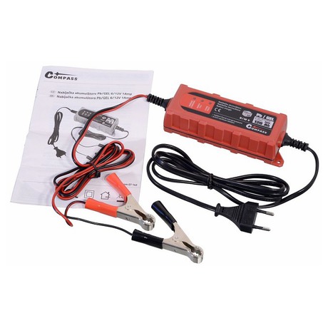 Nabíječka autobaterií Compass mikroprocesor 1Amp 6/12V PB/GEL max. 120Ah - Compass 07142 6/12V (foto 2)