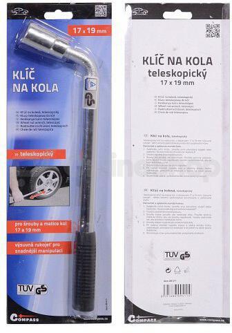 Klíč na kola COMPASS 17-19mm TÜV, GS
