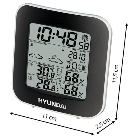 Meteostanice Hyundai WS 8236, ern/stbrn