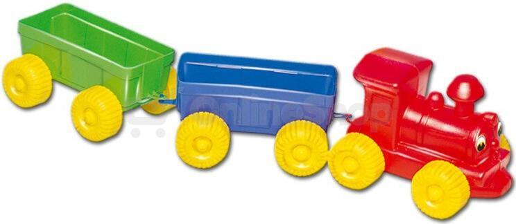 Teddies Vlak + 2 vagóny plast 60cm v síťce