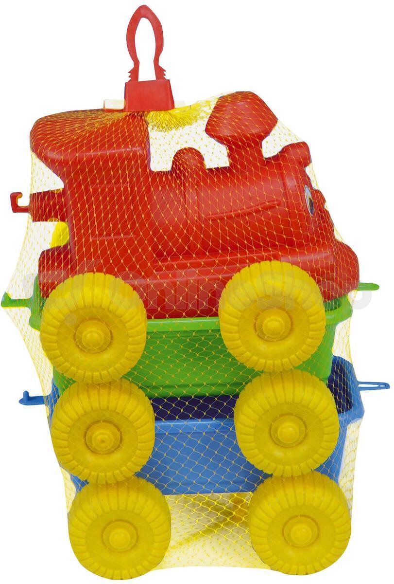 Teddies Vlak + 2 vagóny plast 60cm v síťce