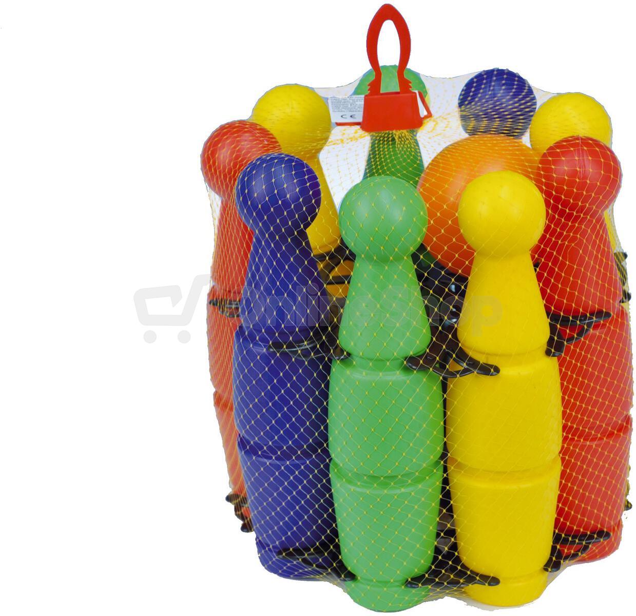 Teddies Kuželky plast 23cm 9ks v síťce 18m+
