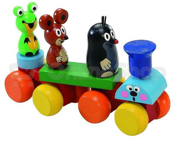 Detoa Vlak Krtek dřevo 15cm v krabičce