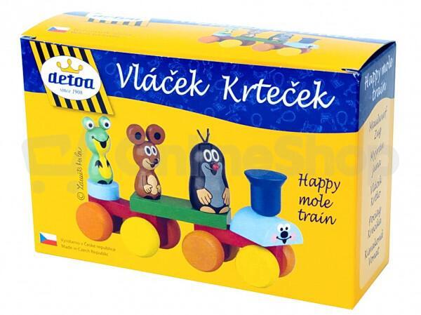 Detoa Vlak Krtek dřevo 15cm v krabičce