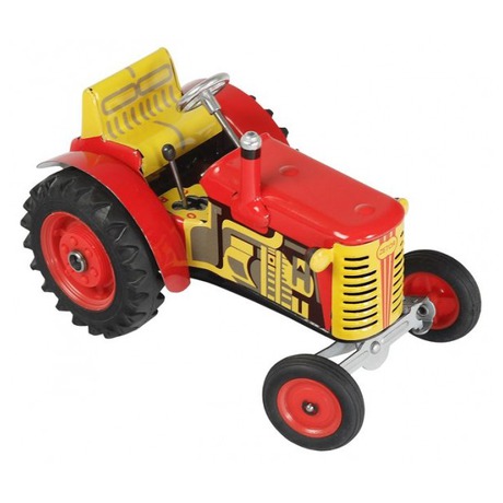 Traktor Zetor erven na klek kov 14cm 1:25 v krabice Kovap