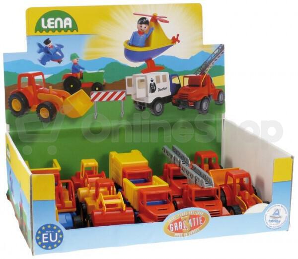 Auto mini Compact stavební plast 12cm asst 3 druhů 10ks v boxu