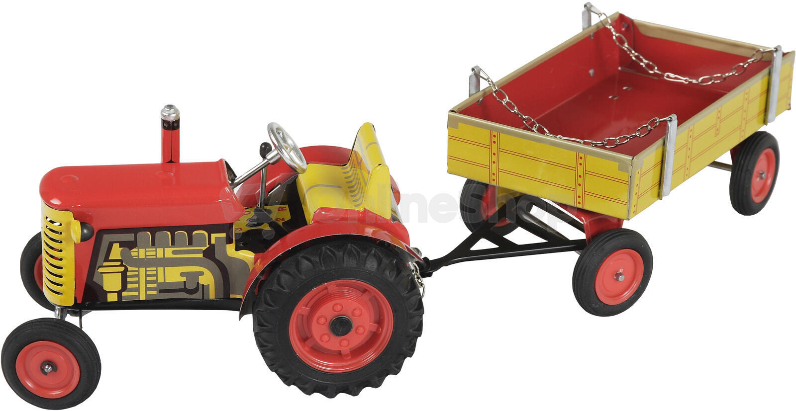 Traktor Zetor Kovap s valníkem červený na klíček