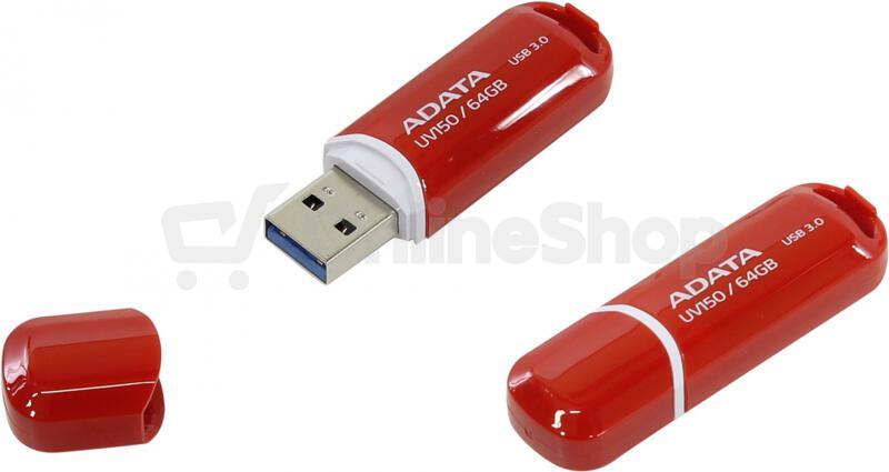 Flash USB ADATA UV150 64GB USB 3.2 - červený