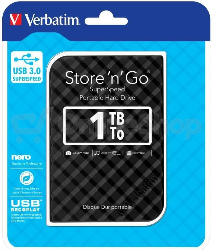 Externí disk Verbatim Store 'n' Go GEN2 1TB, černý (53194)