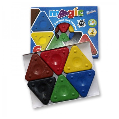 Voskovky magické trojboké Basic 6ks v krabičce 11x9cm