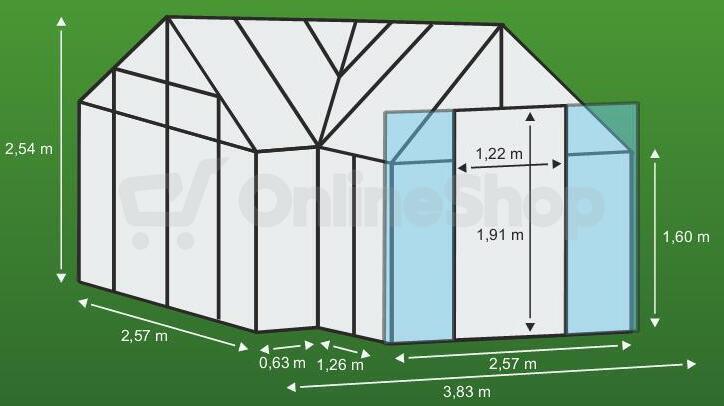 Skleník VITAVIA SIRIUS čiré sklo 3 mm černý LG1204