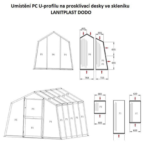 PC U-profily 4 mm pro skleník LANITPLAST DODO 8x5 - LanitPlast DODO 8x5 (foto 2)