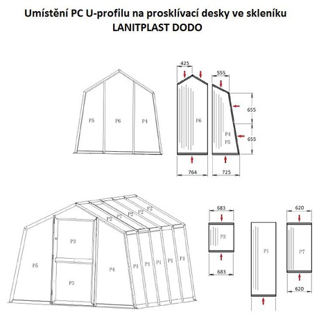 PC U-profily 4 mm pro skleník LANITPLAST DODO 8x10 - LanitPlast DODO 8x10 (foto 2)