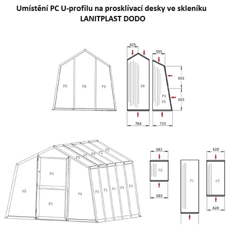 PC U-profily 4 mm pro skleník LANITPLAST DODO 8x12 - LanitPlast DODO 8x12 (foto 2)
