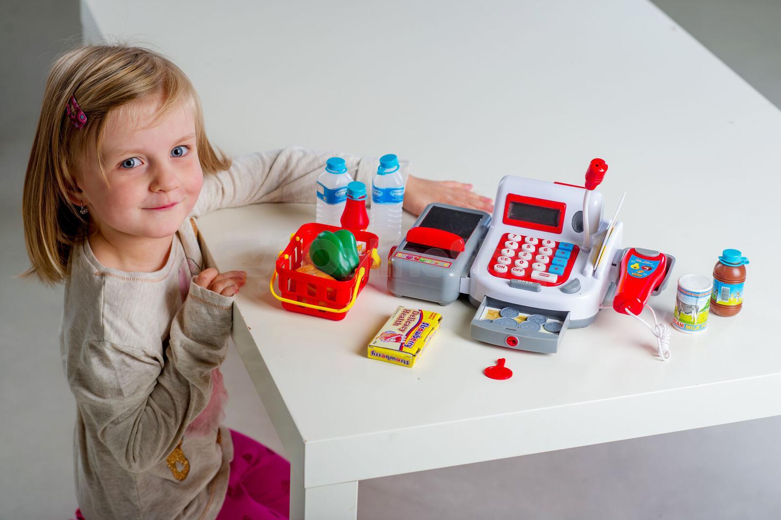 Digitální pokladna Teddies plast 30cm s doplňky