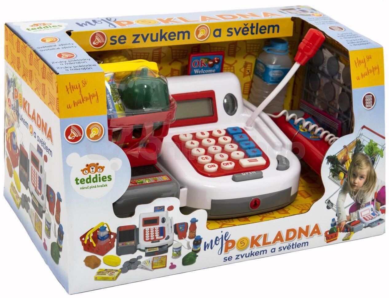 Digitální pokladna Teddies plast 30cm s doplňky