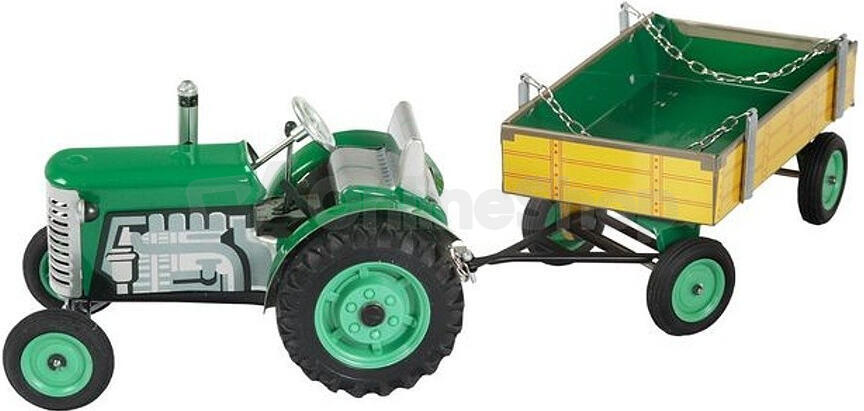 Traktor na klíček Kovap Zetor s valníkem, zelený, 28cm