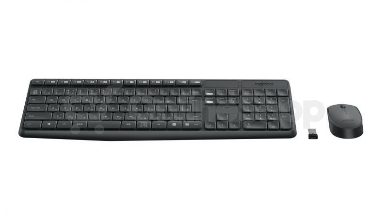 Klávesnice s myší Logitech Wireless Combo MK235, CZ - šedá