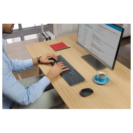 Klávesnice s myší Logitech Wireless Combo MK235, CZ layout - černá - Logitech Wireless Combo MK235, CZ&nbsp;- šedá (foto 4)
