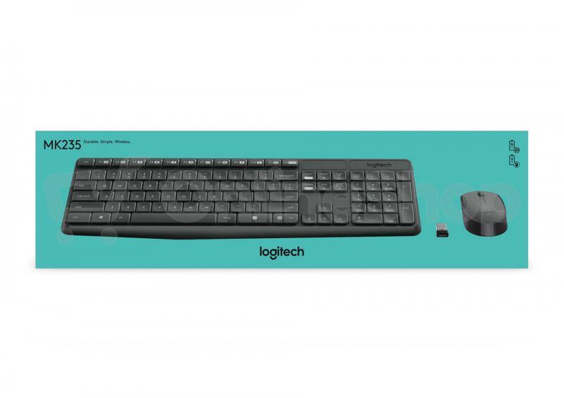 Klávesnice s myší Logitech Wireless Combo MK235, CZ - šedá