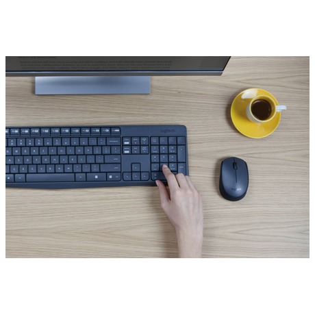 Klávesnice s myší Logitech Wireless Combo MK235, CZ layout - černá - Logitech Wireless Combo MK235, CZ&nbsp;- šedá (foto 8)