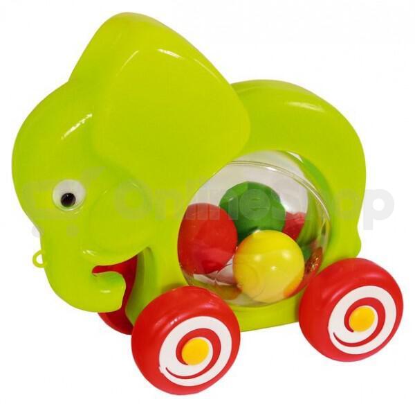 Směr Slon s míčky tahací plast 20x18x9,5cm v sáčku 12m+