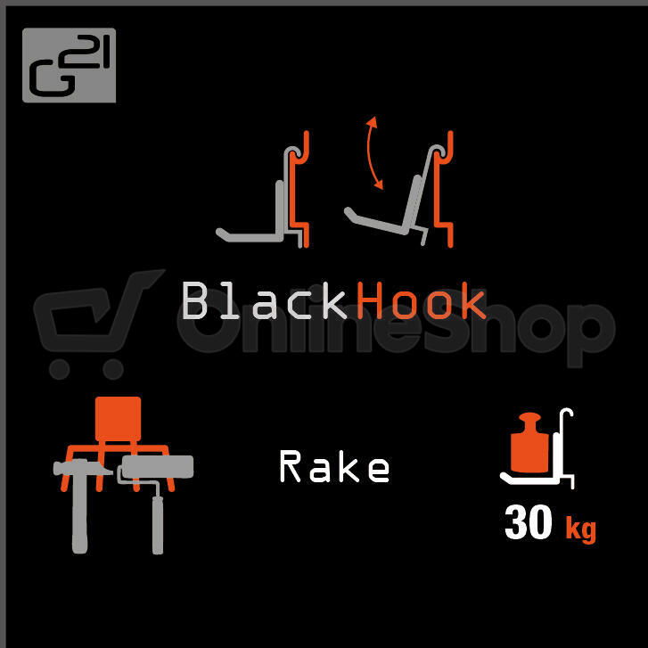 Závěsný systém G21 BlackHook rake 21,5 x 10 x 13 cm