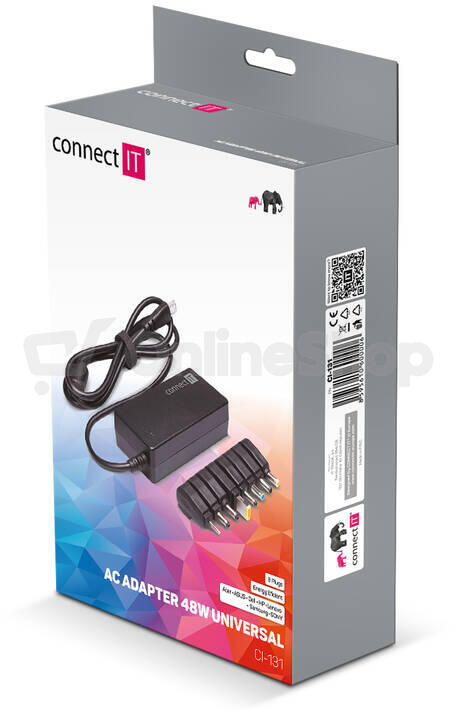 Napájecí adaptér Connect IT CI-131 univerzální pro notebooky, 48W