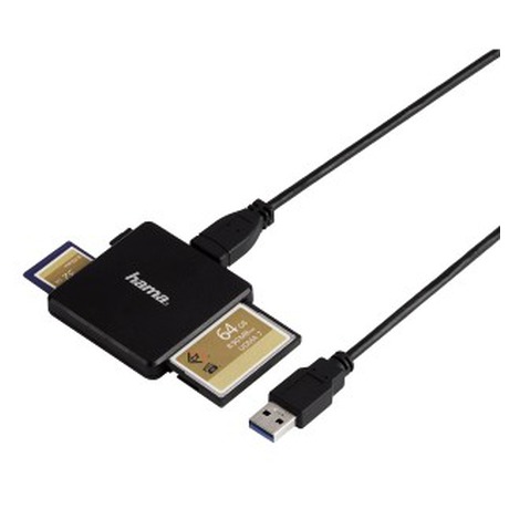 Hama Multi čtečka karet USB 3.0, SD/microSD/CF, černá