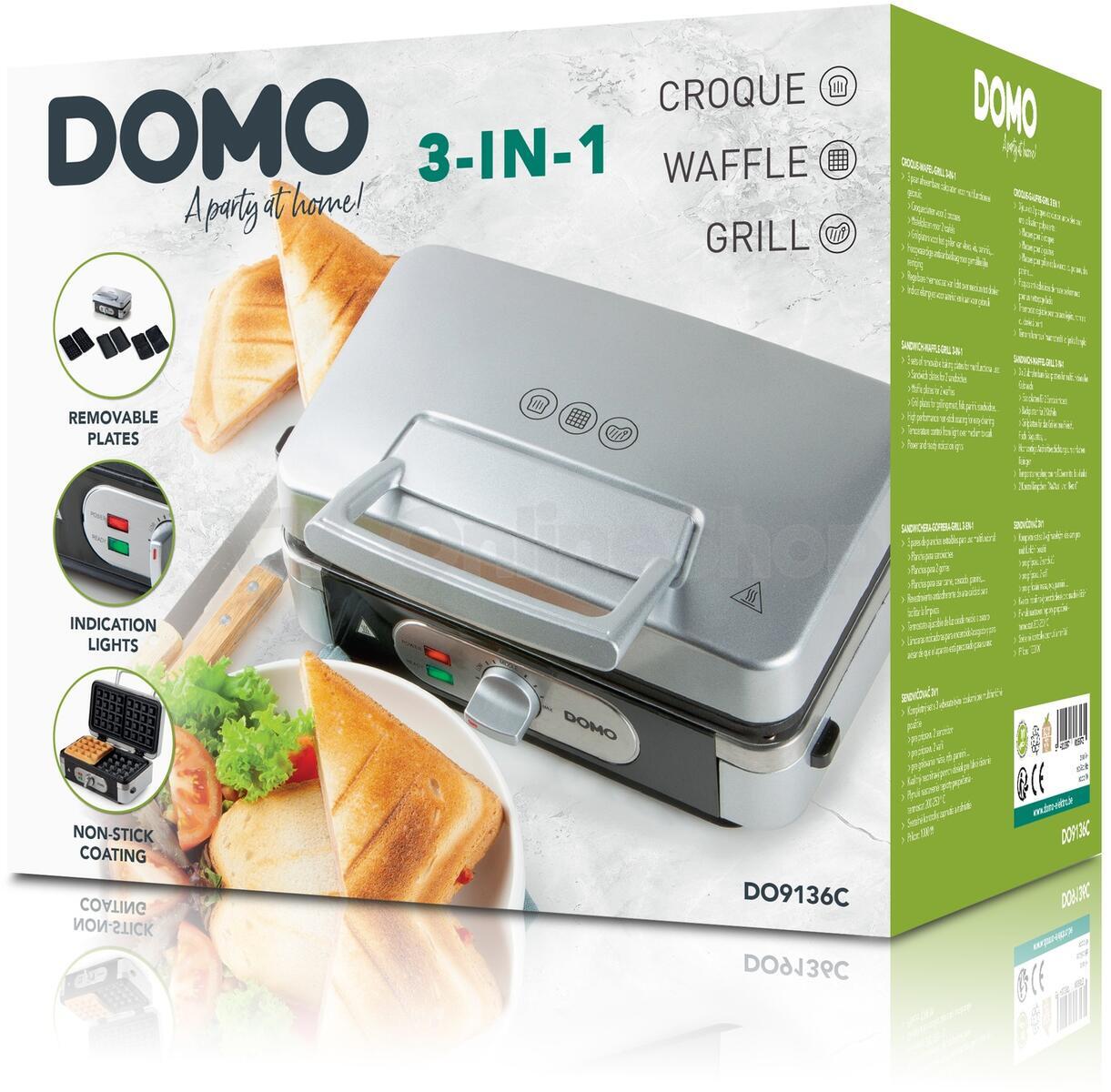 Sendvičovač DOMO DO9136C, stříbrný