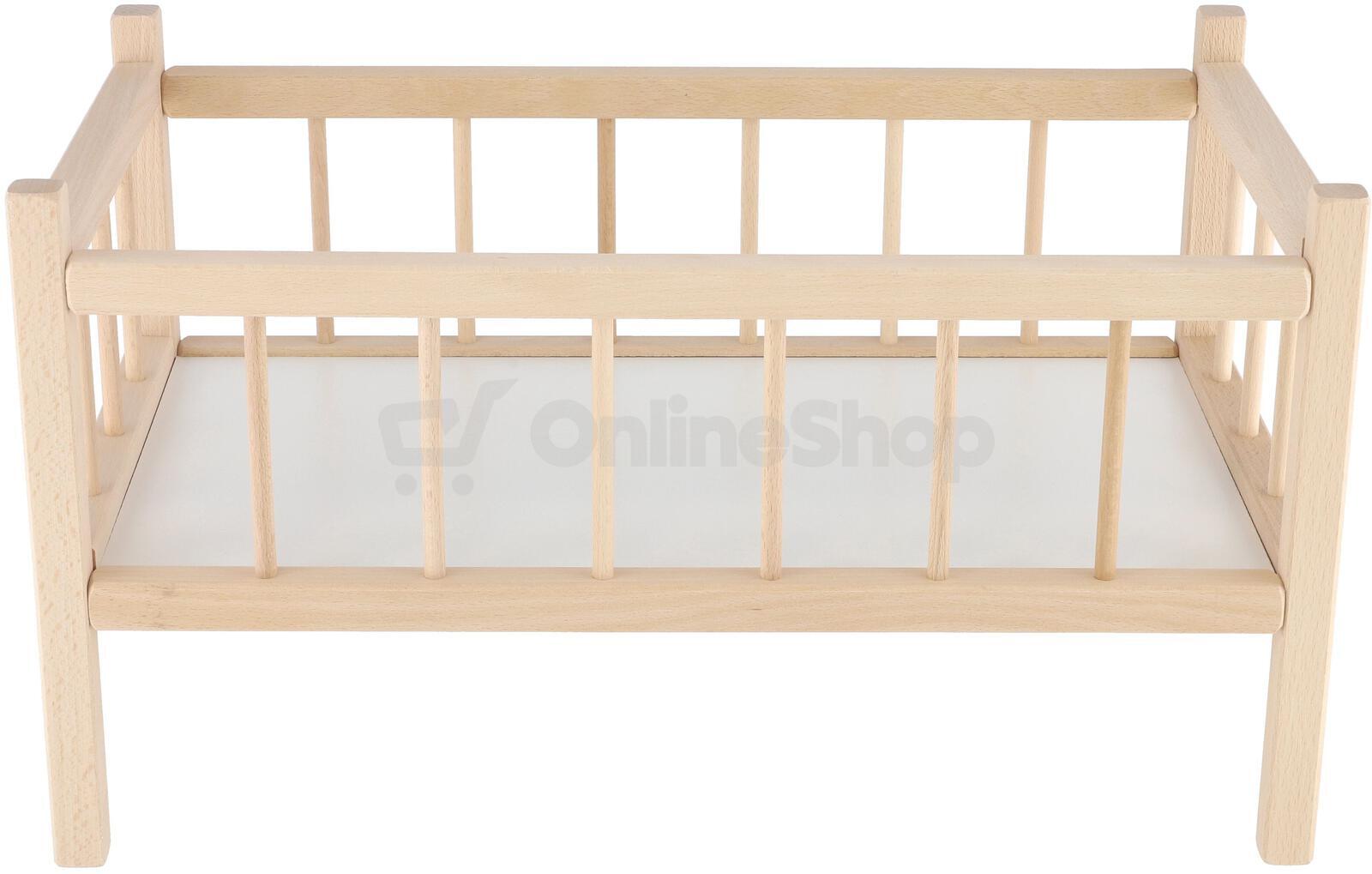 Teddies Postýlka pro panenky dřevo 49x28x28cm v sáčku