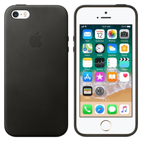 Apple Leather Case pro iPhone 5/5s/SE -&nbsp;černý (foto 2)