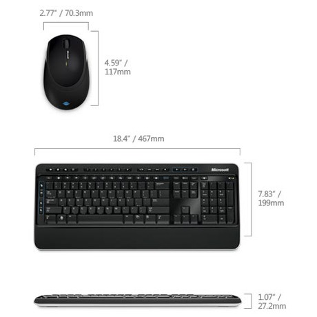 Klávesnice s myší Microsoft Wireless Desktop 3000 BlueTrack CZ - černá - Microsoft Wireless Desktop 3000 BlueTrack CZ&nbsp;- černá (foto 1)