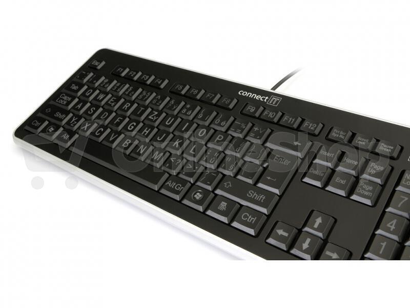 Klávesnice Connect IT CI-71 s velkým fontem, CZ - černá